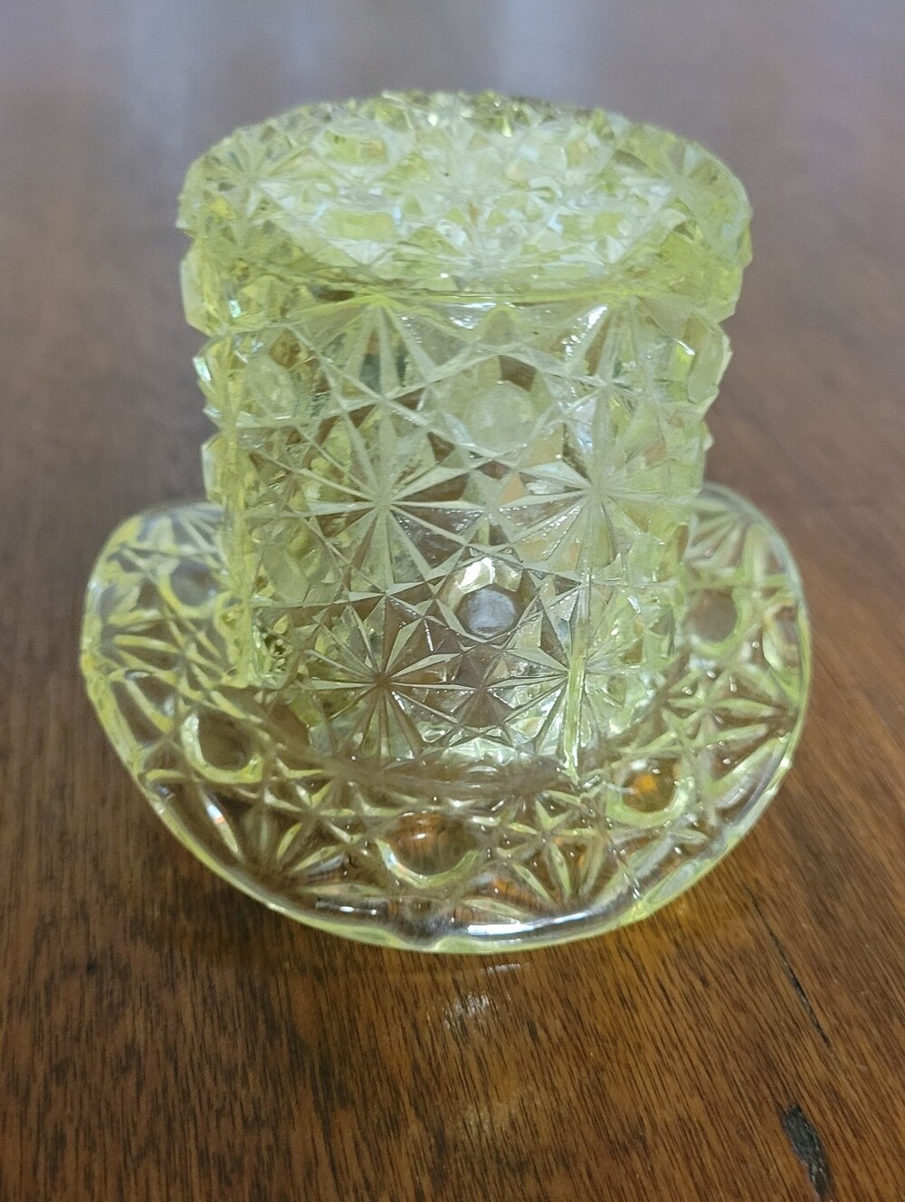 Yellow Uranium Pressed Glass Toothpick Holder - Home Accents (116)